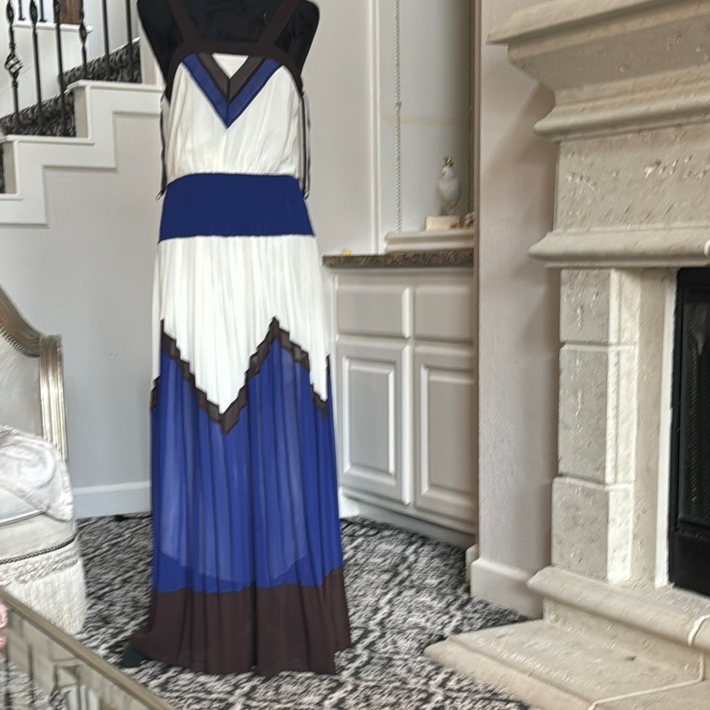 Milly of New York Blue and White Maxi Dress